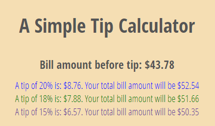 A Simple Tip Calculator app